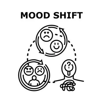 Mood shift concept illustrating changing emotional states Stock Illustration