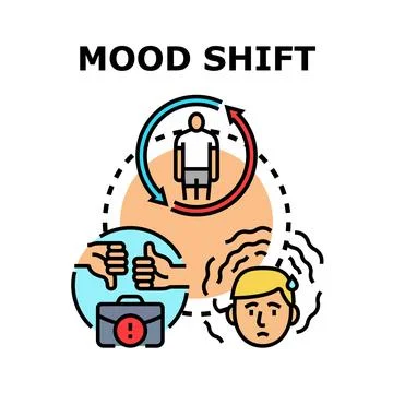 Mood shift involving emotional changes and psychological health cycle Stock Illustration