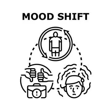 Mood shift involving emotional changes and psychological health cycle Stock Illustration
