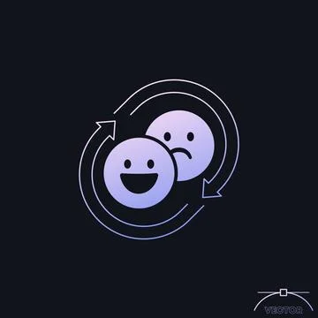 Mood swings icon with a gradient Stock Illustration