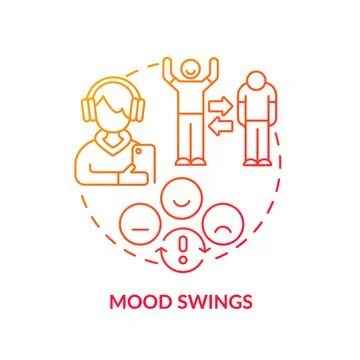 Mood swings red gradient concept icon Stockillustratie