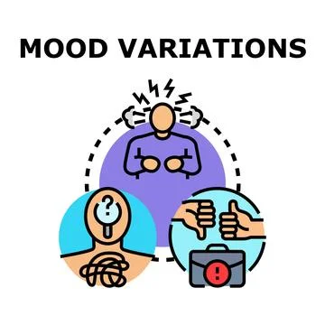 Mood variations affecting mental and emotional state Stock Illustration