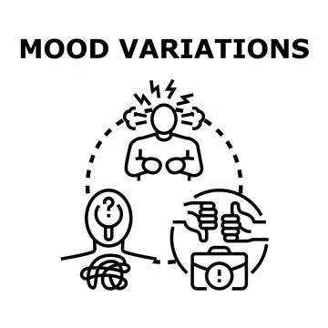 Mood variations affecting mental and emotional state Stock Illustration