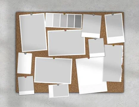 Moodboard cork mock up Stock Illustration