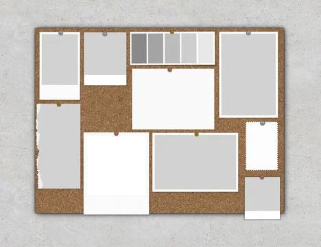 Moodboard cork mock up Stock Illustration