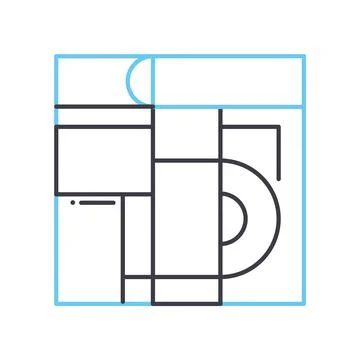 Moodboard grid line icon, outline symbol, vector illustration, concept sign Illustrazione stock