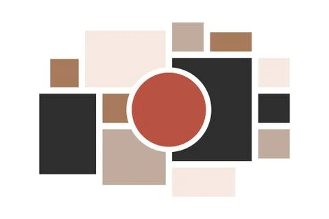 Moodboard layout. Photo frames mosaic minimalist template, collage grid Stock Illustration