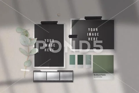 Moodboard Mockup Modello PSD