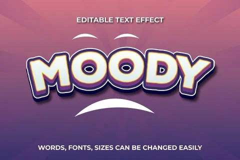Moody 3d editable text effect Stock Illustration
