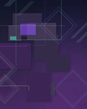 A moody abstract composition of layered translucent blocks, luminous lines,.. 스톡 일러스트