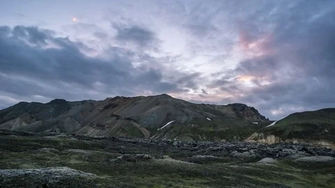 Moody clouds over mountains in Iceland Stock Footage 72276080