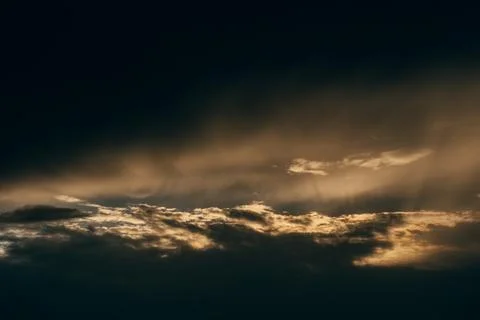 Moody Clouds at Sunset Stock Photos