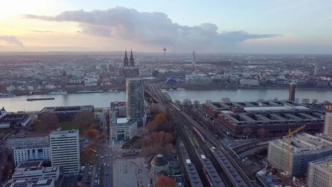 Moody Day In Cologne Germany Stock Footage