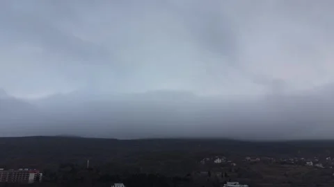 Moody Drone View Over Calm Ocean Under Storm Clouds Stock Footage 329285880