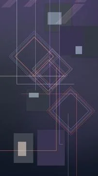 A moody geometric composition of fine intersecting lines, layered squares, .. Stock Illustration