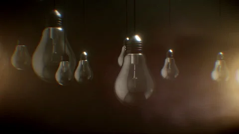 Moody Hanging Lightbulbs Stock Footage 265267822