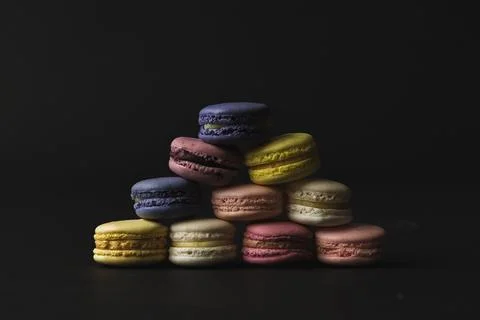 Moody macaron pyramid 写真素材