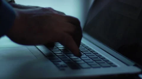 Moody Man at Keyboard Stock Footage 41066526