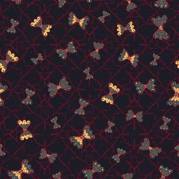 Moody moths seamless vector pattern for halloween Illustrazione stock