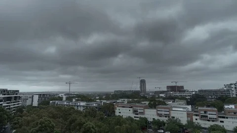 Moody moving cloud time lapse before storm raining day Stock Footage 84169012