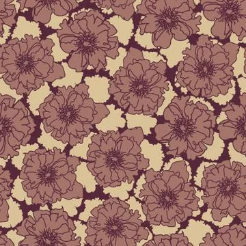 Moody seamless vector patterns with rose flowers Stock Illustration