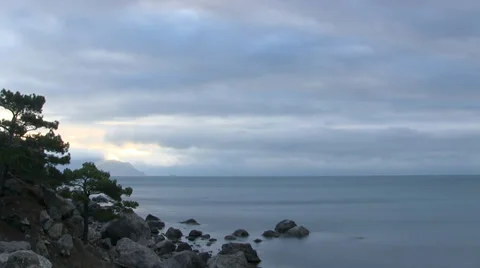 Moody seascape clouds Time Lapse Stock Footage 37261024