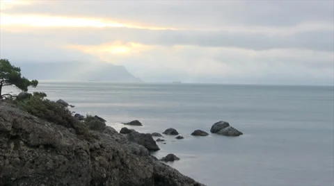 Moody seascape clouds Time Lapse Stock Footage 37262527