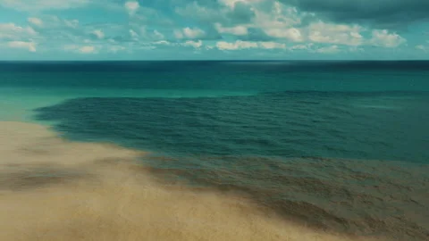 Moody Seascape with Heavy Clouds and Waves Stock Footage 336537770