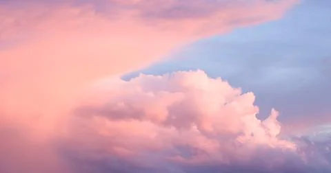 Moody sky with clouds at sunset, background Stock Photos