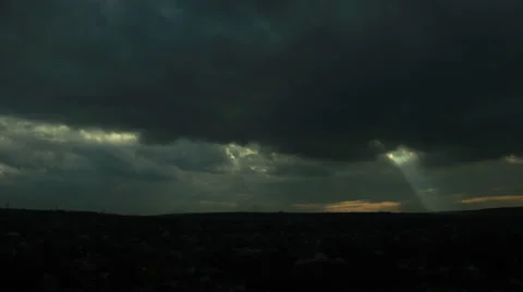 Moody Sky with sun Rays, Time-Lapse Video stock 47251928