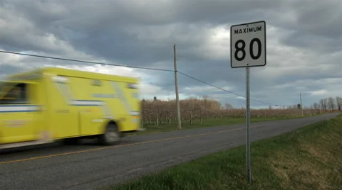 Moody Speeding Ambulance Stock Footage 62911315