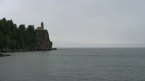 Moody Split Rock Lighthouse Stock Footage 142863951