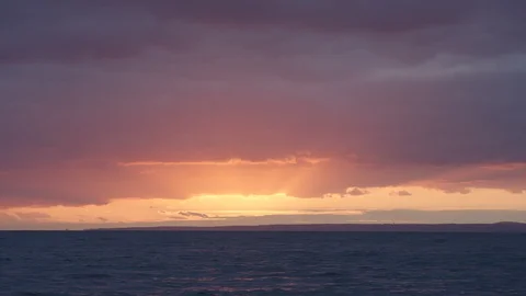 A moody sunset over Cornwall, England. Stock Footage 128184431