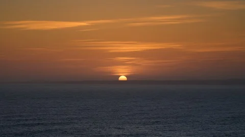 A moody sunset over Cornwall, England. Stock Footage 128187902