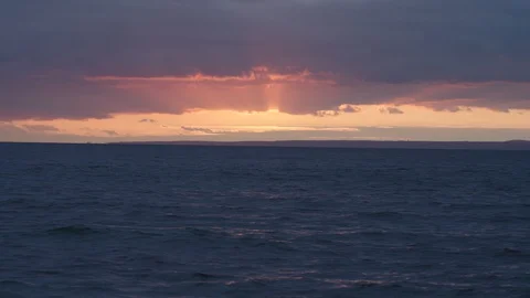A moody sunset over Cornwall, England. Stock Footage 128191553