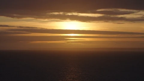 A moody sunset over Cornwall, England. Stock Footage 128196821