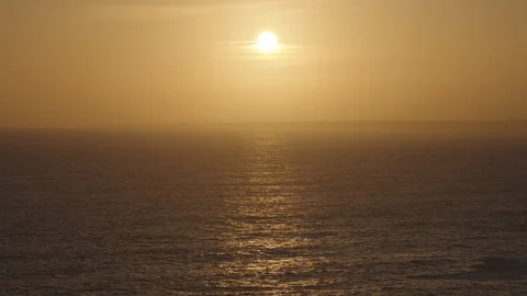 A moody sunset over Cornwall, England. Stock Footage 128200108