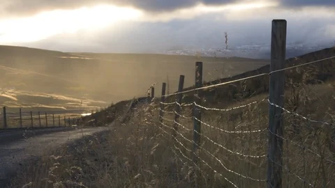 Moody sunset storm b-roll in Iceland Stock Footage 91279367