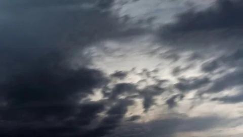 Moody sweeping sky clouds timelapse 4K Stock Footage 74198381
