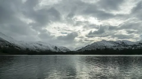 Moody timelapse of grey clouds and water, England Stock Footage 21436954