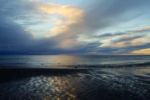 Moody winter sunset Stock Photos