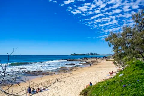 Mooloolaba Beach on a Sunny Day Stock Photos