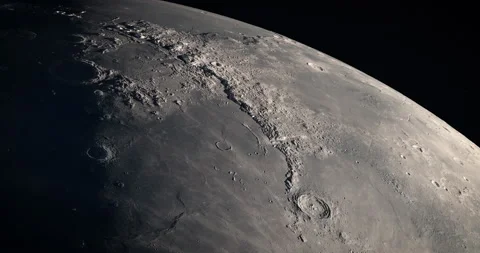 Moon 4K. High resolution and super detailed lunar surface. Many craters mountain Stock Footage 163533564