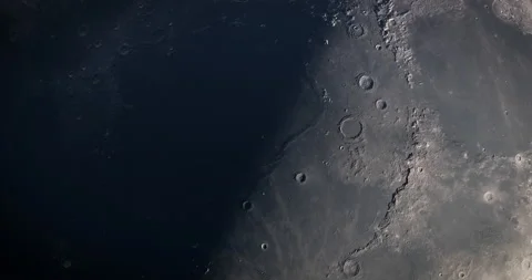 Moon 4K. High resolution and super detailed lunar surface. Mare Imbrium. Stock Footage 163534020