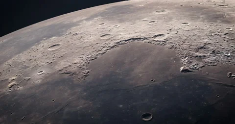 Moon 4K. High resolution and super detailed lunar surface. Jura mountains Stock Footage 163534567