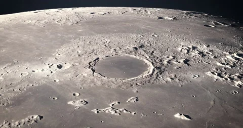 Moon 4K. High resolution and super detailed lunar surface. Plato crater. Stock Footage 163534713