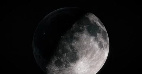 Moon 4K. High resolution and super detailed lunar surface. Camera zoom in. Stock Footage 163551636