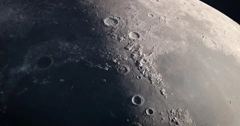 Moon 4K. High resolution and super detailed lunar surface. Many craters. Stock Footage 163552825