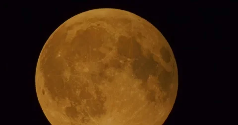 The moon after a total eclipse in a very strong close-up Stock Footage 316696826