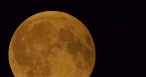 The moon after a total eclipse in a very strong close-up Stock Footage 316696952